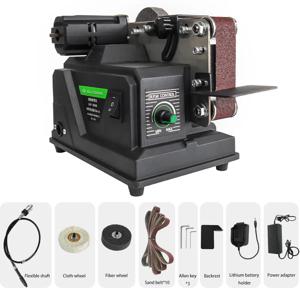 Allsome 미니 벨트 샌더, 10pcs 533*30mm 샌딩 벨트가있는 180W 전기 샌더, Makita 18V 배터리에 적합