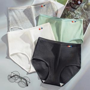여성 속옷을위한 L-XXXL 코튼 팬티 대형 솔리드 컬러 팬티 하이 웨이스트 이음매없는 속옷 여성 란제리