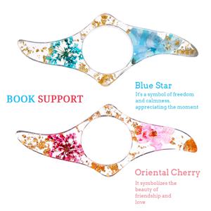 절묘한 말린 꽃 엄지 책 지원 책 페이지 홀더 독서 보조 학교 사무실을위한 편리한 책갈피 책 액세서리