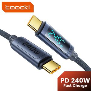 Toocki 240W 유형 C-유형 C 케이블 PD3.1 디지털 디스플레이 Macbook iPhone 16 15 Samsung Xiaomi 용 100W 고속 충전 USB C 케이블