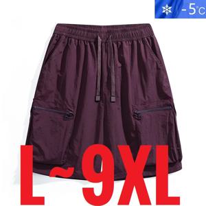 아이스 실크 나일론 남성용 반바지 빠른 건조 버뮤다 남성 엑스트라 빅 사이즈 12XL 여름 라이트 멀티 포켓 대형 플러스 스포츠 카고 바지