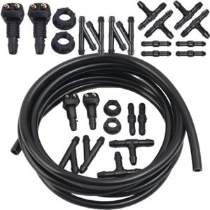 자동차 자동 앞 유리 와셔 호스 와이퍼 블레이드 파이프 제트 스프레이 노즐 물 유체 튜브 조이너 커넥터 교체 키트 유니버설