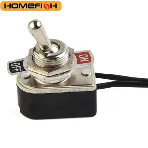 SPST 6A 토글 스위치 로커 SPST 접점 스위치 와이어 포함 토글 스위치 12mm 컷아웃 1개 6A/125V 블랙+실버