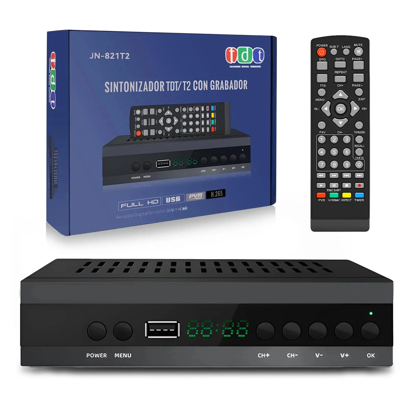 JN812 H.265 TDT DVB-T2 C 디지털 지상파 TV 수신기 HD DVB-T2 FTA 셋톱 박스 HD/오래된 TV 용 EPG USB PVR TV 튜너