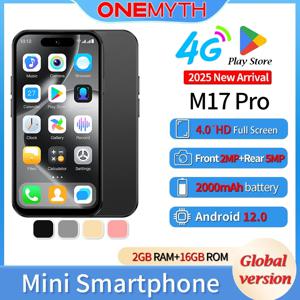 새로운 ONEMYTH M17 Pro 미니 스마트폰 4G 듀얼 SIM 4.0'' HD 전체 화면 2000mAh 2GB+16GB 3GB+64GB 안드로이드 12 플레이 스토어 소형
