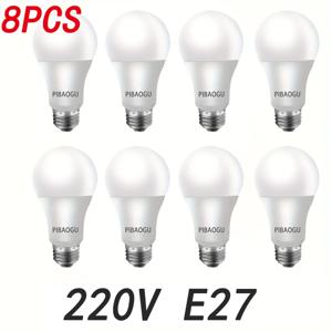8PCS LED 전구 E27 220V 3W 6W 9W 12W 15W 18W 20W 조명 전구 높은 밝기 낮은 에너지 소비 거실 홈 LED Blubs