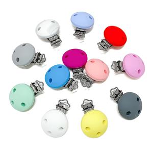 3pcs 실리콘 원형 젖꼭지 클립 젖꼭지 체인 홀더 노리개 간호 클립 BPA 무료 젖꼭지 체인 액세서리