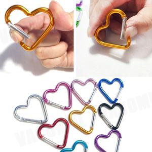 하트 모양의 알루미늄 Carabiner 키 체인 클립 야외 도구 물병 열쇠 고리 후크 등산 캠핑 여행 키트 후크 액세서리