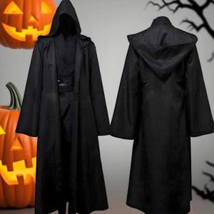 Masquerad 망토 소프트 남여 후드 블랙 가운 마녀 롱 케이프 코스프레 의상 파티 공연 용품 휴일 장식