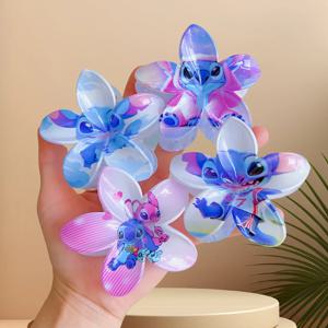 디즈니 스티치 헤어 클립 3.35 인치 플라스틱 에그 프린트 헤어 그랩 귀여운 만화 패턴 적합한 테마 파티 데일리웨어 완벽한 선물