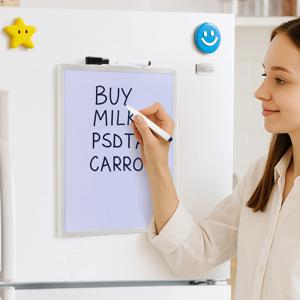 마그네틱 화이트보드 (마커 펜 및 지우개 캡 포함) - 주방 쇼핑 목록, 메모 보드용