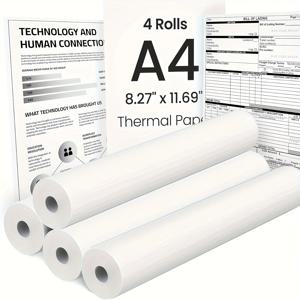 A4 감열지 21x29.7cm 빠른 건조 광택 및 선명한 인쇄 휴대용 프린터 내구성 있는 품질 휴대용 인쇄 용지 감열지
