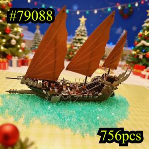 강력한 해적선 79008 블록 세트 레고 호환 입자 크리스마스 선물용 756개
