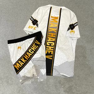 UFC #   322 파이팅 나이트 이슬람마카체프 복싱 세트 남녀 MMA 오버사이즈 통기성 속건 파이팅 반팔 반바지