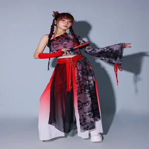 여성 댄스 의상 2025 신상 드럼 연주 무대 의상 성인 국가 트렌드 공연복 민속 전통 여성복