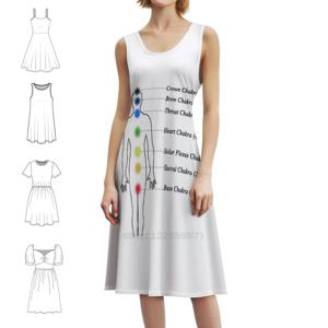 여성을 위한 편안한 레이키 한국 스타일 드레스 파티나 일상복을 위한 우아한 캐주얼 드레스 레이키 명상 요가 치유