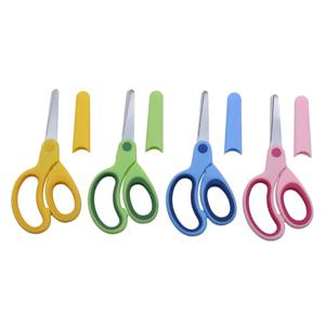 왼손잡이용 안전 가위, 슬리브 포함, 어린이용 DIY 종이 자르기 도구, 학생용 문구 가위, 사용하기 쉬움