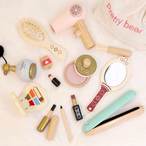 어린이 나무 시뮬레이션 메이크업 장난감 메이크업 가방 시뮬레이션 소녀 메이크업 세트 화장품 장난감 소녀를위한 생일 선물