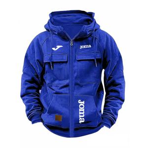 조마 남성용 루즈핏 플리스 안감 후드 재킷 다중 포켓 레트로 아메리칸 스타일 봄 가을 겨울 캐주얼 아우터웨어