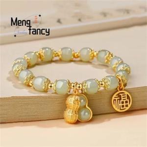 천연 허톈 옥 인니치 디자인 땅콩 팔찌 인기 있는 우아한 패션 주얼리 섹시한 젊은 소녀들을 위한 베스트셀러 휴일 선물