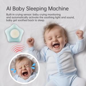 아기 백색소음기, 야간 조명, 수면 트레이너, 알람 시계, 소리 진정기 및 이야기 재생기