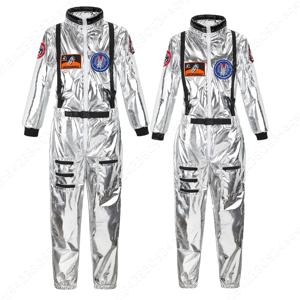 남성용 우주 비행사 의상, 플러스 사이즈 할로윈 의상, 커플용 우주 비행사 의상, 여성 우주복, 우주인 실버 점프수트