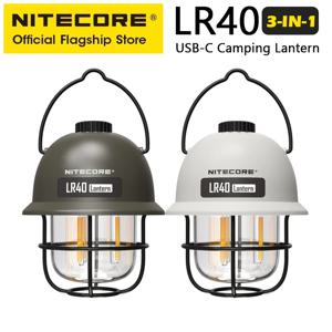 NITECORE 2-in-1 LR40 캠핑 라이트 보조베터리 100 루멘 3 광원 휴대용 LED USB-C 충전식 캠핑 텐트 랜턴