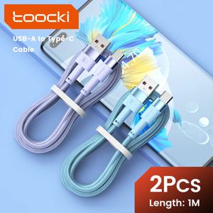 Toocki 2 팩 3A USB C 타입 케이블, 샤오미 12t 프로 리얼미 레드미 노트 12 프로 포코 F3 X4 GT 고속 충전 케이블, 데이터 코드 와이어