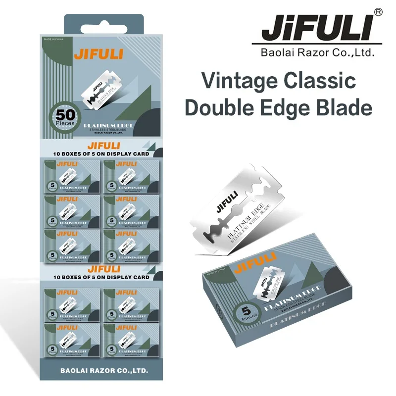남성과 여성을위한 50 Pcs/클래식 양날 안전 면도날 제모 면도 스테인레스 스틸 블레이드