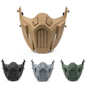 전술 Airsoft 마스크 야외 페인트 볼 반 얼굴 철 전사 보호 마스크 슈팅 보호 입 마스크 사냥 장비