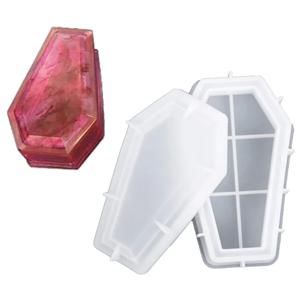 할로윈 수지 실리콘 금형, 수지 관 금형 보관 상자 금형, 할로윈 테마 DIY를위한 할로윈 장식 주조 금형