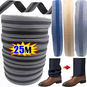 25M 자체 접착 바지 붙여 넣기 테이프 바지 가장자리 단축 바지 패치 의류 철제 밑단 패브릭 테이프 DIY 재봉 용품