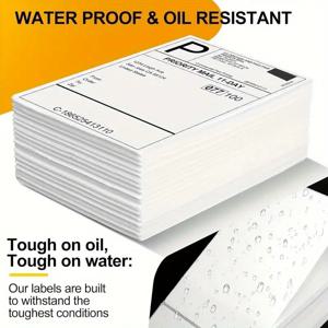 4x6 인치 직접 열전사 라벨 프린터 용지 100x150mm 팬폴드 라벨 배송 용품 방수 D100 D200 프린터용