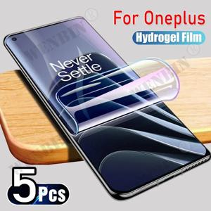 OnePlus 15 13 12 12R 11 10 9 8 Pro Nord CE 5 4 Lite N300 N200용 하이드로겔 필름 5개, 화면 보호 필름