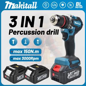 DDF487 스크루드라이버 무선 충격 드릴 전기 가변 속도 브러시리스 임팩트 파워 툴 드릴 (마키타 18V 배터리 핀용)