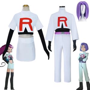 애니메이션 코스프레 코스튬 성인 팀 로켓 제시 무사시 제임스 코지로 할로윈 코스프레 코스튬 풀 세트 코스튬