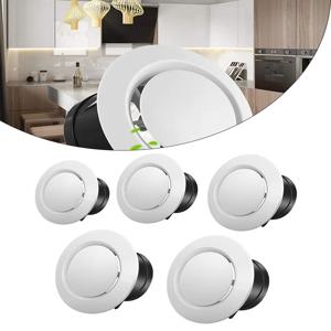 1X 75-200mm 원형 에어 벤트 루버 그릴 커버 콘센트 조정 가능한 배기 벤트 덕트 환기 그릴 천장 에어 벤트 커버
