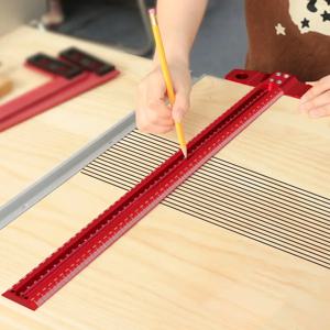 정밀 마킹 T-눈금자 알루미늄 합금 목공 스크라이브 마킹 게이지 디럭스 교차 구멍 스크라이빙 눈금자 측정 도구