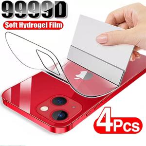 iPhone 11 12 13 14 15 16 Pro Max 화면 보호기 iPhone 14 15 16 Plus 11 12 13 뒷면 필름 유리가 아닌 4PCS 하이드로 겔 필름