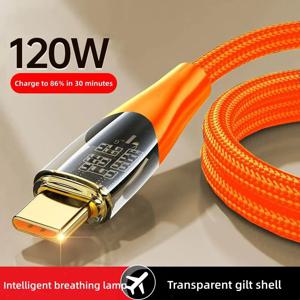 120W USB 유형 C 케이블 Xiaomi 12 Redmi Note 11 용 초고속 충전 데이터 코드 Samsung S23 S22 Huawei Type-c 충전기 코드
