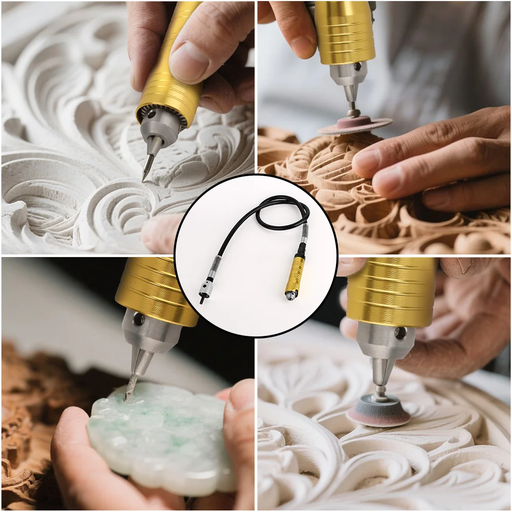 힐다 조각기 플렉시블 샤프트 핸드피스 전동 공구 전기 드릴 핸들 척 분리형 미니 회전 그라인더 액세서리