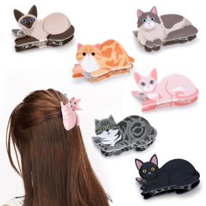 1/2/3/5pcs 고양이 머리핀 여성 귀여운 작은 머리핀 짧은 긴 머리 머리핀 딸 연인 소녀 학교 동료를위한