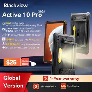 월드 프리미어 Blackview Active 10 Pro 5G 견고한 태블릿, MTK 7300, 11 인치 FHD + 디스플레이, 12GB 256GB/512GB, 30000mAh,108MP AI 카메라