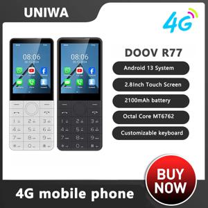 카메라 없는 스마트 터치스크린 키패드 휴대폰, 안드로이드 히브리어 키보드, DOOV R77, 4G 스마트폰, 3GB + 32GB, 2100mAh, 2.8 인치