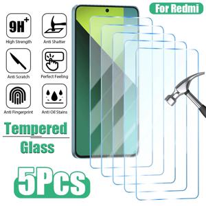 레드미 노트 15 프로 12 프로 플러스 노트 10 5G용 강화유리 5개, 레드미 15 15C 4G 13C 10C 9용 보호유리