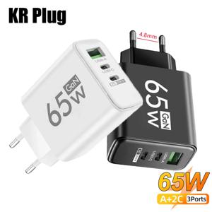 3 포트 빠른 충전 USB 충전기 PD 유형 C 고속 충전 어댑터 벽 iPhone 16 용 EU US KR 플러그 충전기 Xiaomi Samsung Huawei