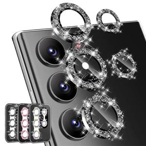 삼성 갤럭시 S26 울트라 플러스 HD 클리어 카메라 보호용 다이아몬드 글리터 렌즈 글래스, 삼성 S25 S24 메탈 링 렌즈 필름