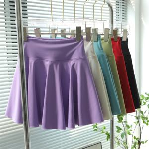 여성용 하이 웨이스트 플리츠 미니 스커트 스포티 피트니스 댄스 퀵 드라이 러닝 안티 라이트 워킹 스커트 A라인 짧은 스커트