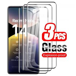 Xiaomi Redmi Note 14 13 Pro 5G 화면 보호기 용 3Pcs 보호 유리 Redmi Note 14 13 Pro Plus 5G 유리 용