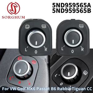 SORGHUM 자동차 백미러 스위치 조절 노브 히팅 노브 VW 골프 MK6 파사트 B6 래빗 티구안 CC 5ND959565B 5ND959565A